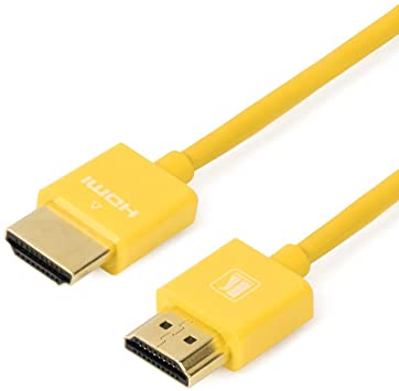 Kramer C-HM/HM/PICO/YL-10 Cable HDMI flexible de alta velocidad ultra delgado con Ethernet de 3m